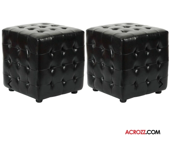 Party Furniture Leather Cube Stool Ottoman