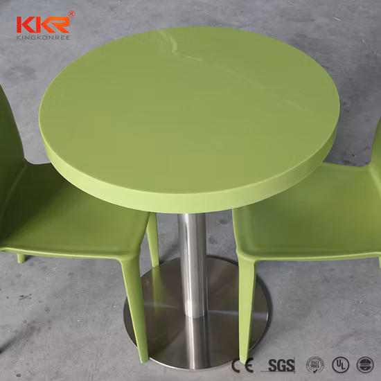 Hot Table Acryl-Cafétisch mit fester Oberfläche, runder weißer Acryl-Café-Tisch